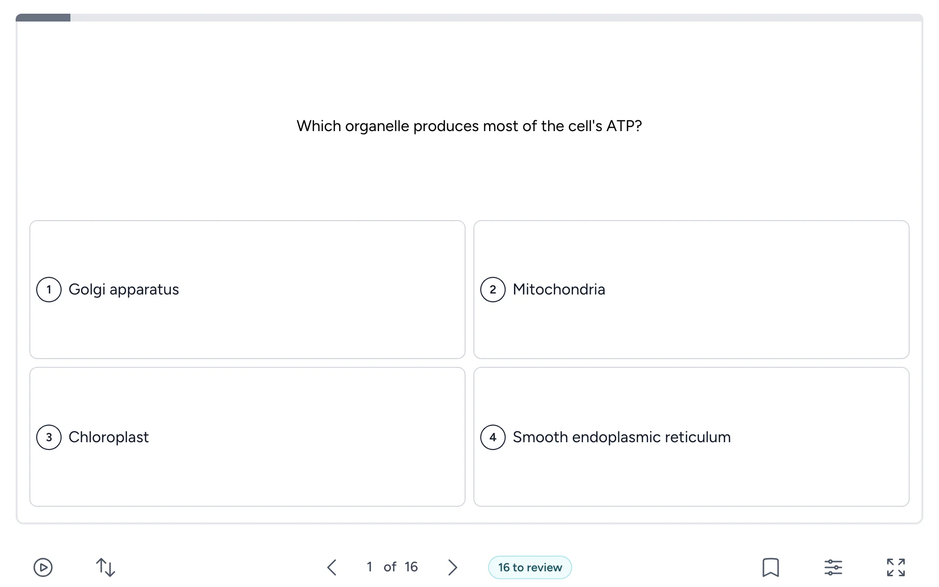 A multiple-choice question with four numbered answers