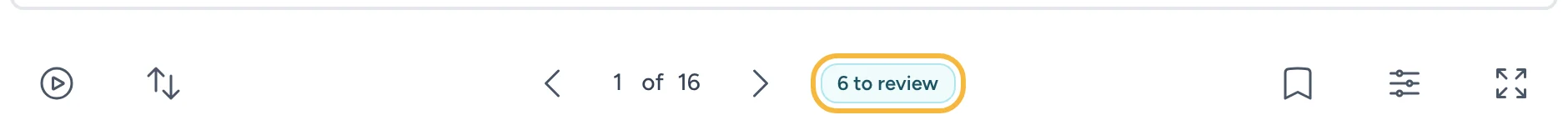 The "to review" button below the card